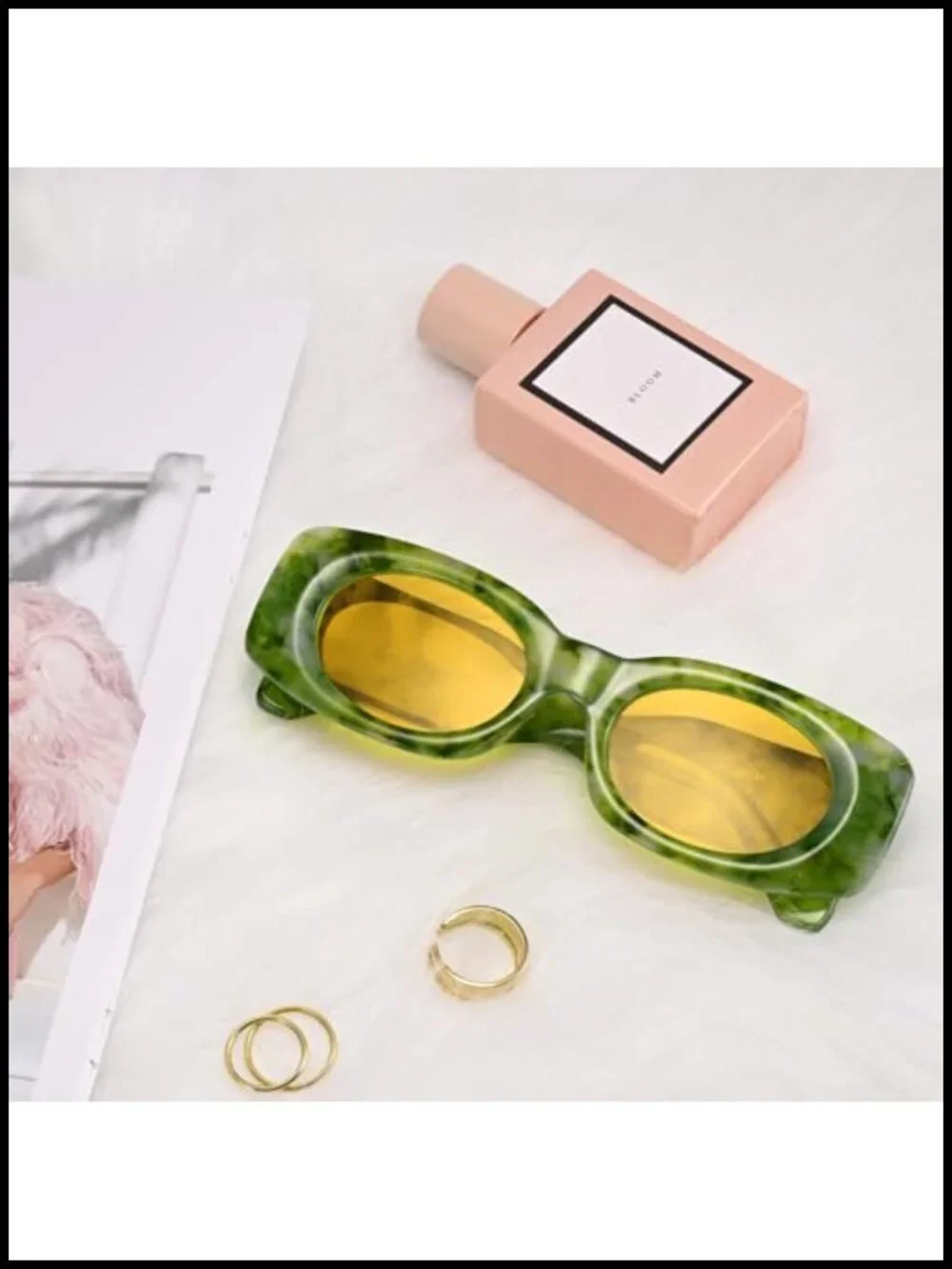 Retro Y2K Rectangle UV400 Sunglasses Square Frame Shades